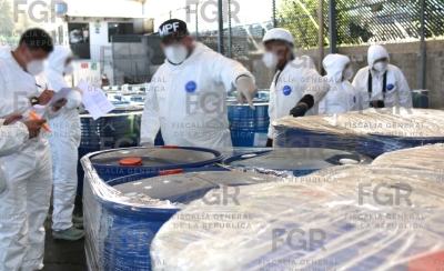 Fiscal&iacute;a General de la Rep&uacute;blica destruye m&aacute;s de 100 toneladas de diversas sustancias y precursores qu&iacute;micos