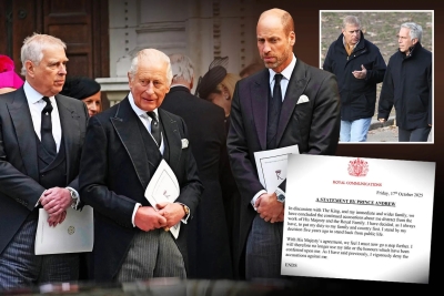 El pr&iacute;ncipe Andr&eacute;s devolvi&oacute; sus t&iacute;tulos en acuerdo con el rey Carlos III